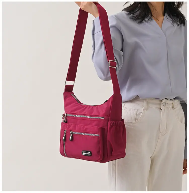 2024 Women's Waterproof Crossbody Bag Black Nylon — feature 22