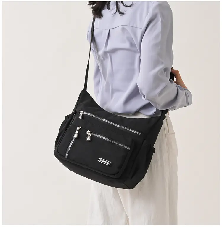 2024 Women's Waterproof Crossbody Bag Black Nylon — feature 26