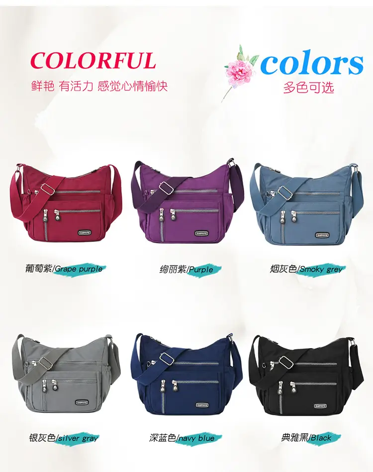 2024 Women's Waterproof Crossbody Bag Black Nylon — feature 4