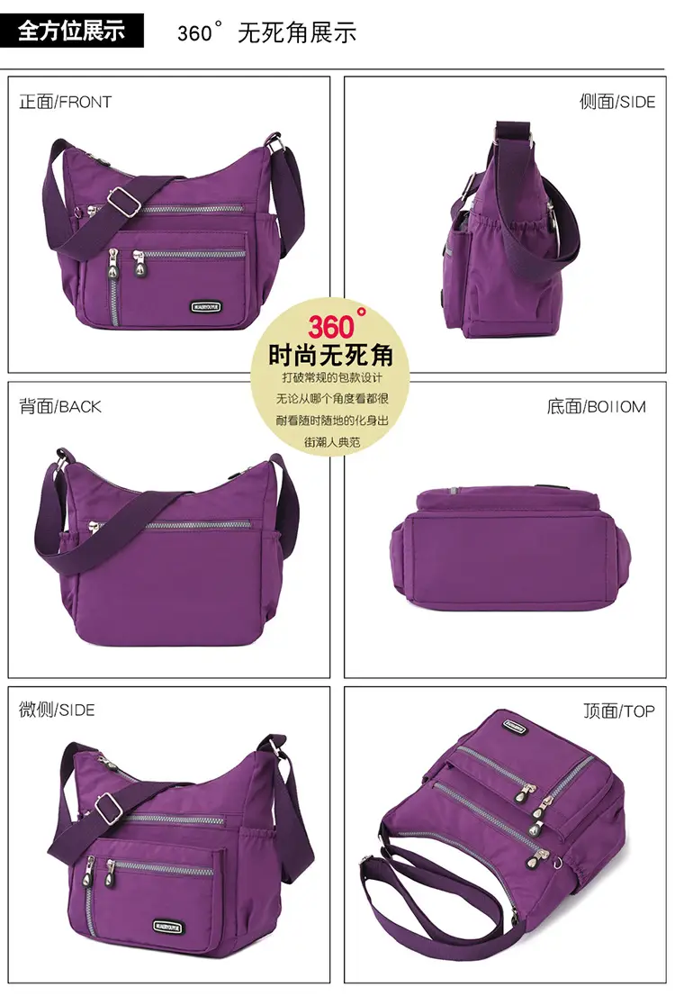 2024 Women's Waterproof Crossbody Bag Black Nylon — feature 5
