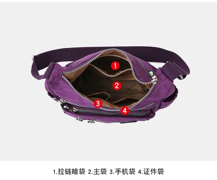 2024 Women's Waterproof Crossbody Bag Black Nylon — feature 6
