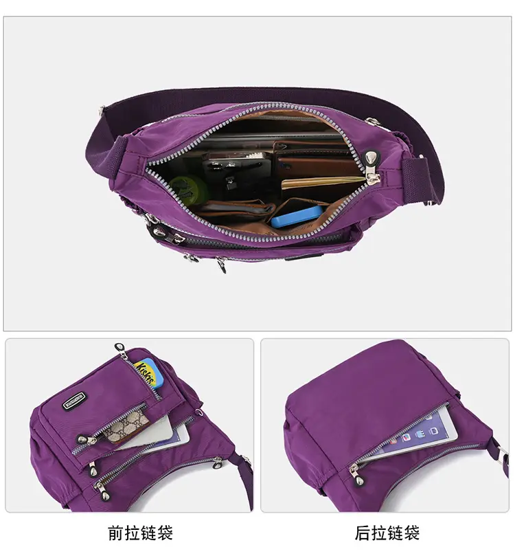 2024 Women's Waterproof Crossbody Bag Black Nylon — feature 7