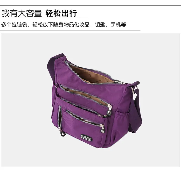 2024 Women's Waterproof Crossbody Bag Black Nylon — feature 8