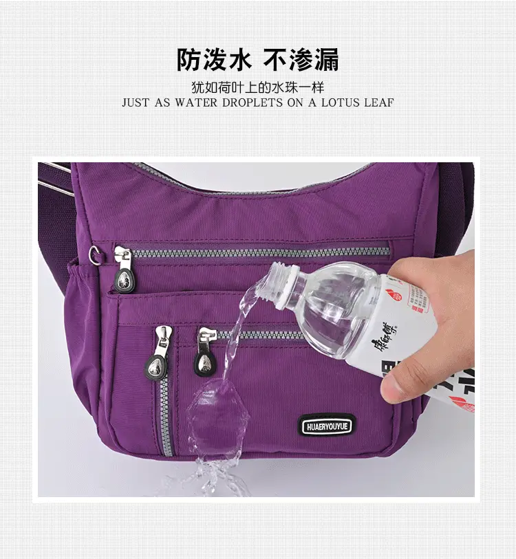2024 Women's Waterproof Crossbody Bag Black Nylon — feature 9