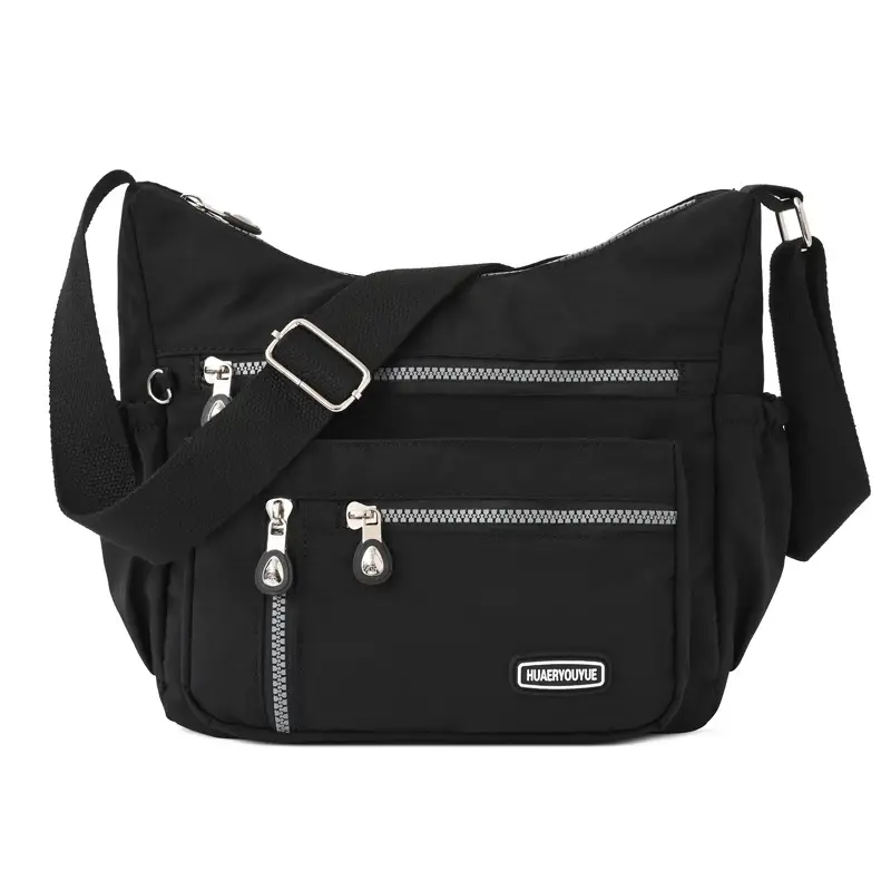 2024 Women's Waterproof Crossbody Bag Black Nylon - Image 5