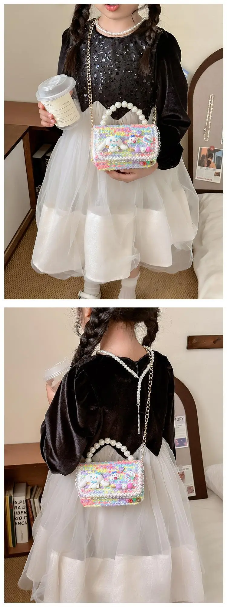 Pearl Princess Cartoon Handbag for Girls — feature 5