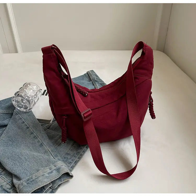Women's Red Shoulder Crossbody Bag with Tassel — feature 26