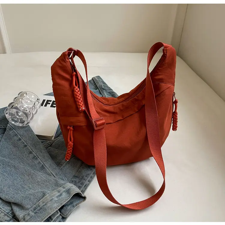 Women's Red Shoulder Crossbody Bag with Tassel — feature 31
