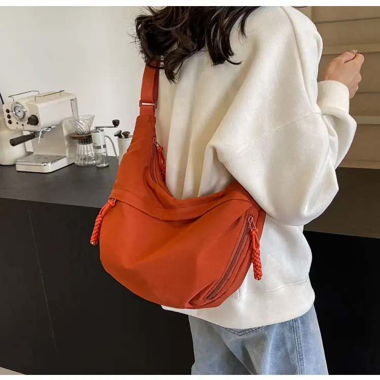 Women's Red Shoulder Crossbody Bag with Tassel — feature 54