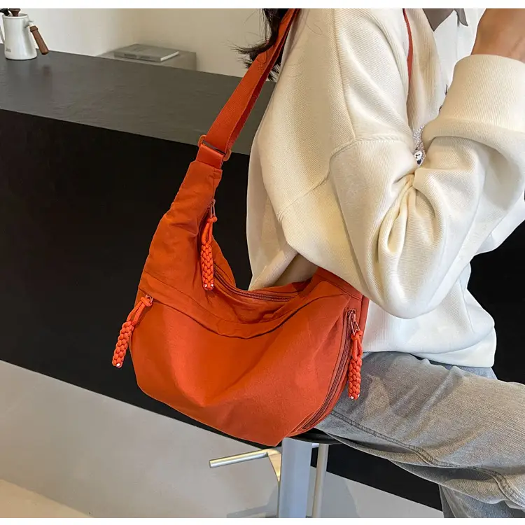Women's Red Shoulder Crossbody Bag with Tassel — feature 66