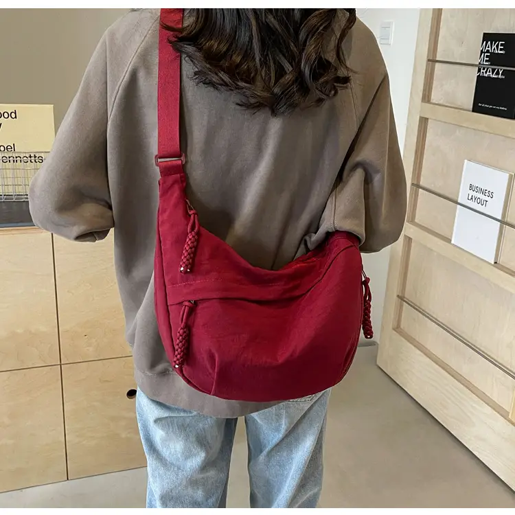 Women's Red Shoulder Crossbody Bag with Tassel — feature 97
