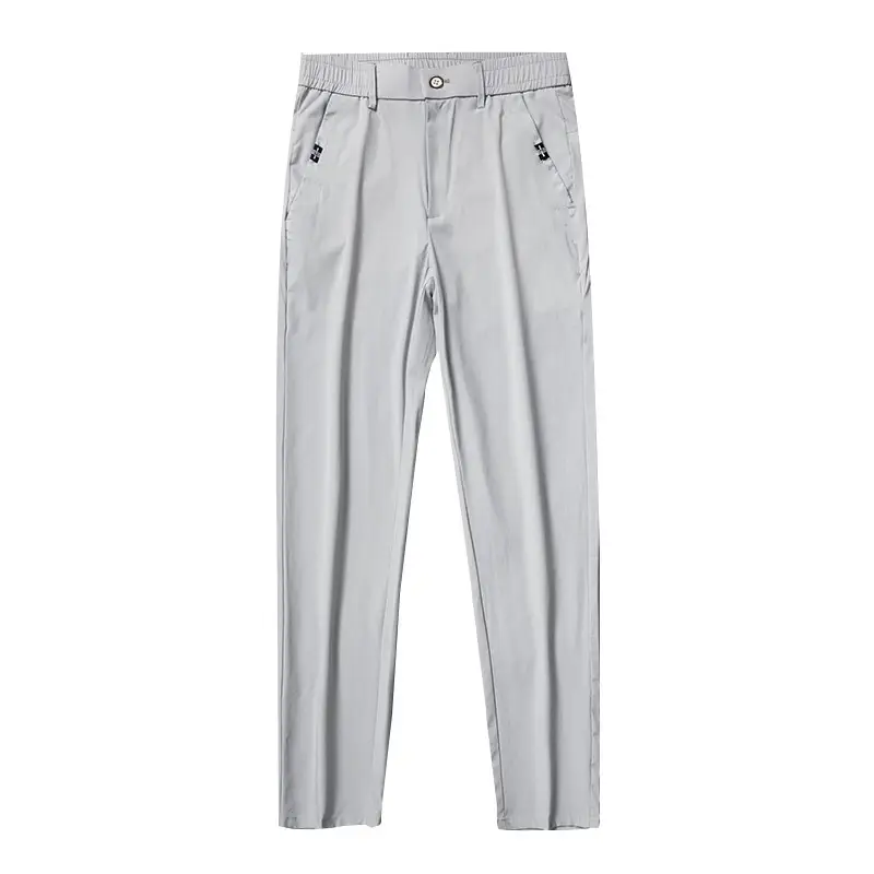 Men Korean Stretch Slim Fit Pants Grey - Image 8