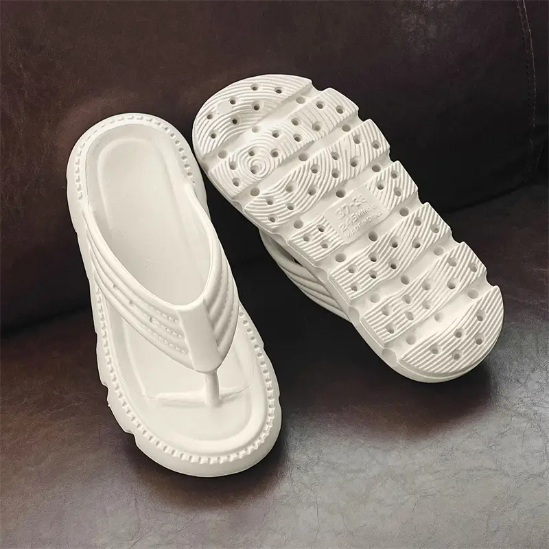 Women's Black Clip Flip Flops Lightweight Casual Beach Slippers Large - Image 7