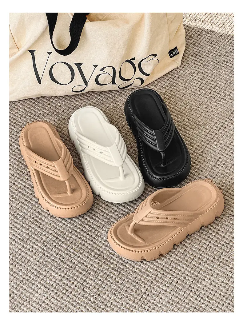Women's Black Clip Flip Flops Lightweight Casual Beach Slippers Large — feature 22