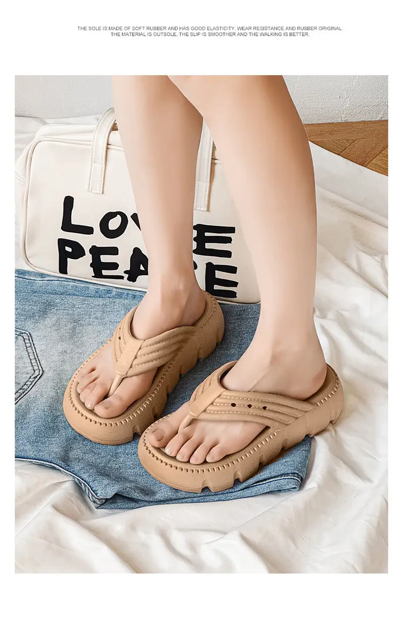 Women's Black Clip Flip Flops Lightweight Casual Beach Slippers Large — feature 9