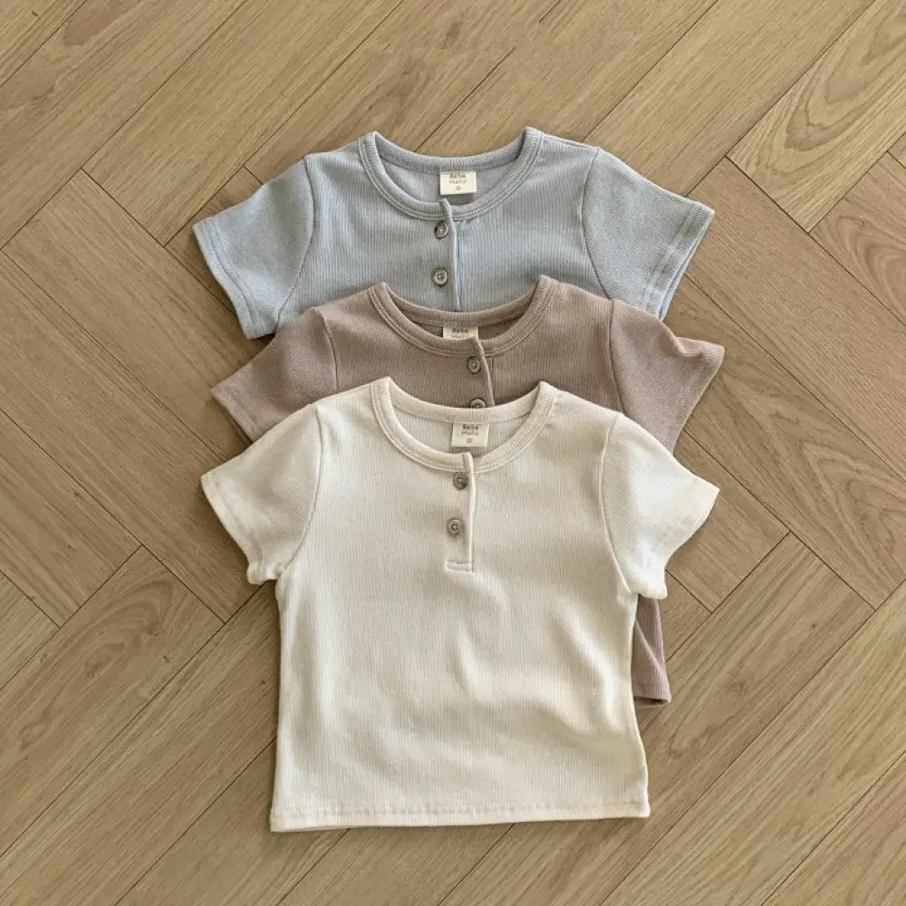 Baby Button-Up T-Shirt Light Pink 2026 Summer - Image 4