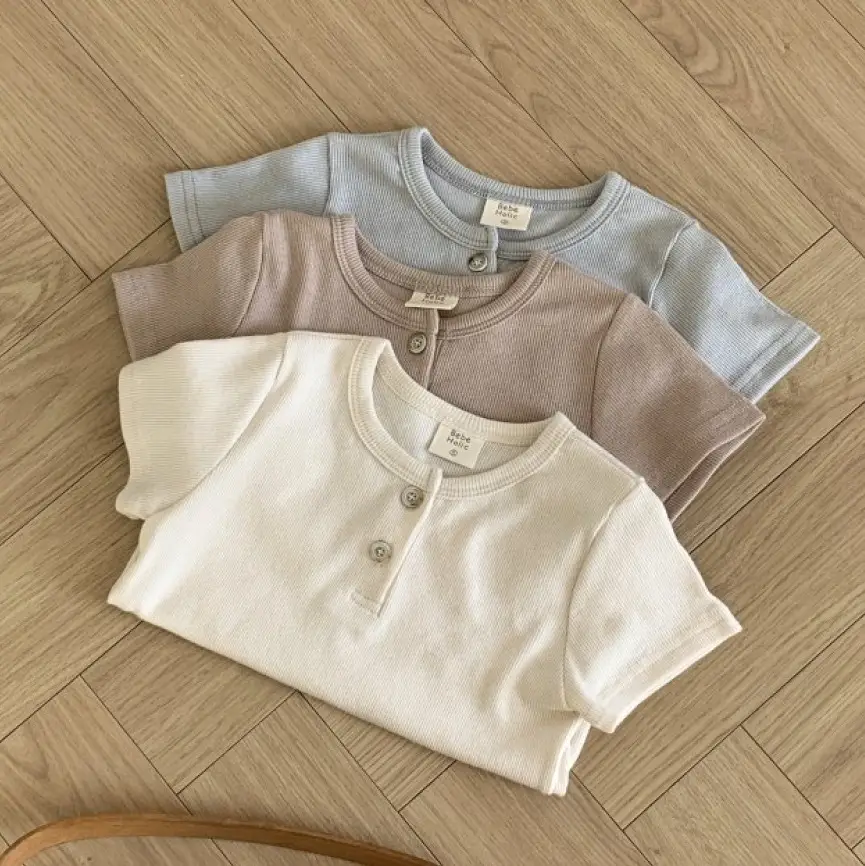 Baby Button-Up T-Shirt Light Pink 2026 Summer - Image 5
