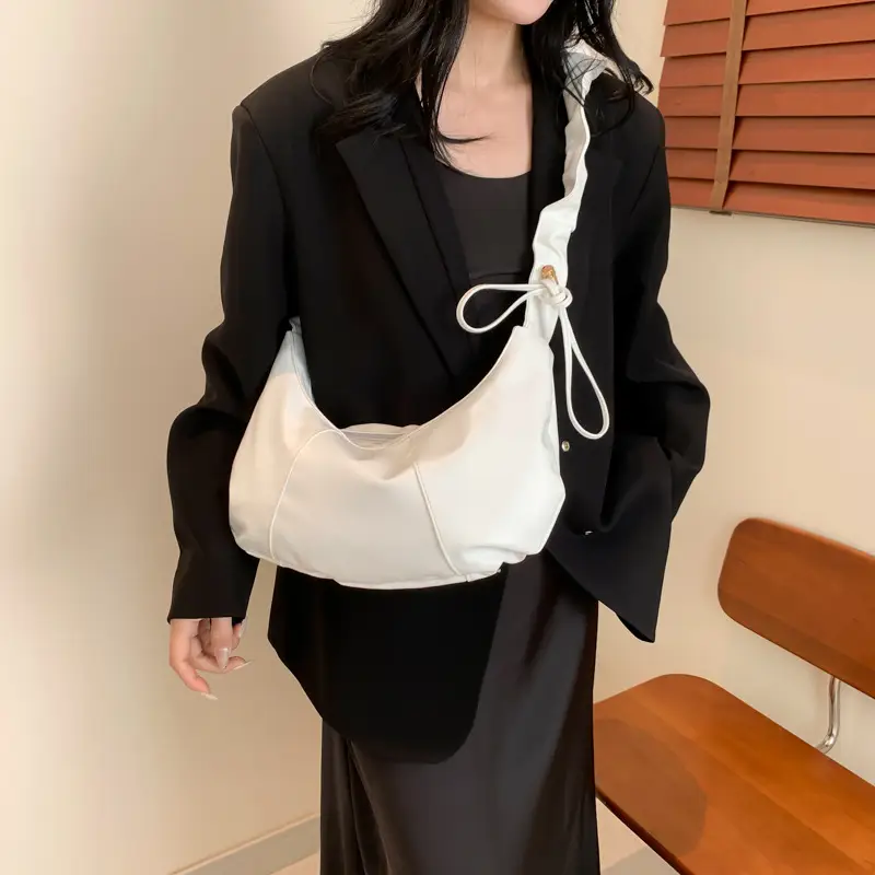 Women's Black Leather Shoulder Crossbody Bag Large Capacity
