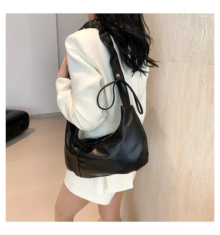 Women's Black Leather Shoulder Crossbody Bag Large Capacity — feature 12