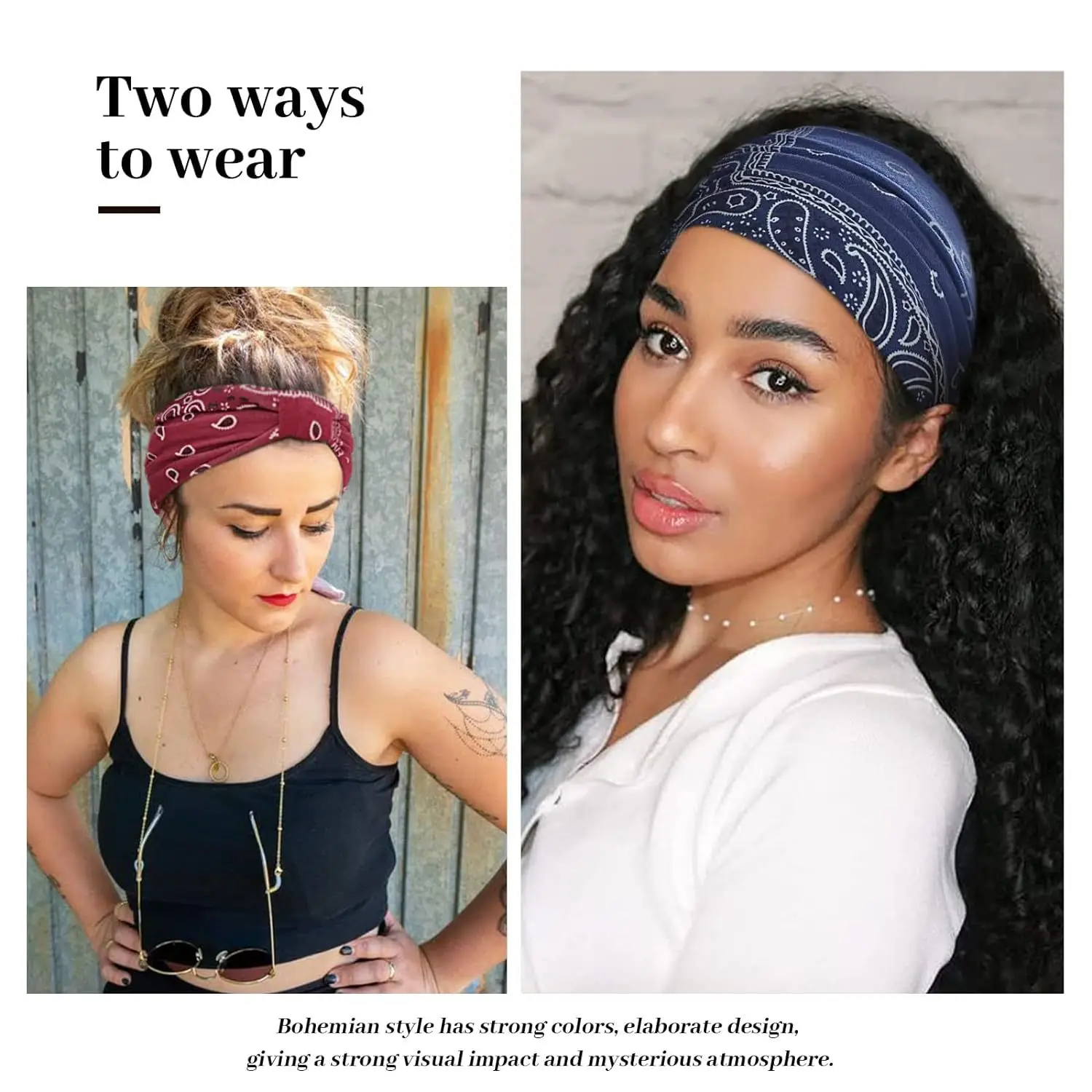 Women's Cotton Bohemian Hair Band with Colorful Design - Image 140