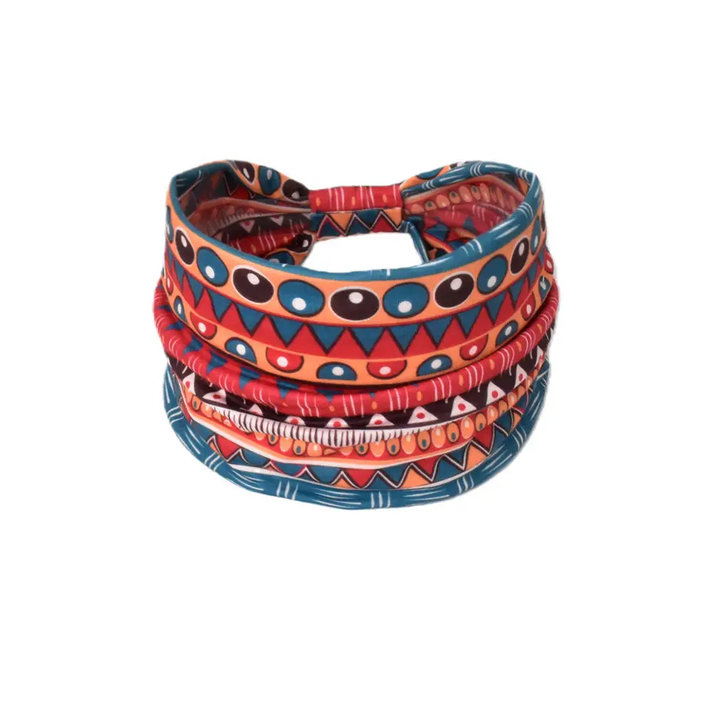 Women's Cotton Bohemian Hair Band with Colorful Design - Image 122