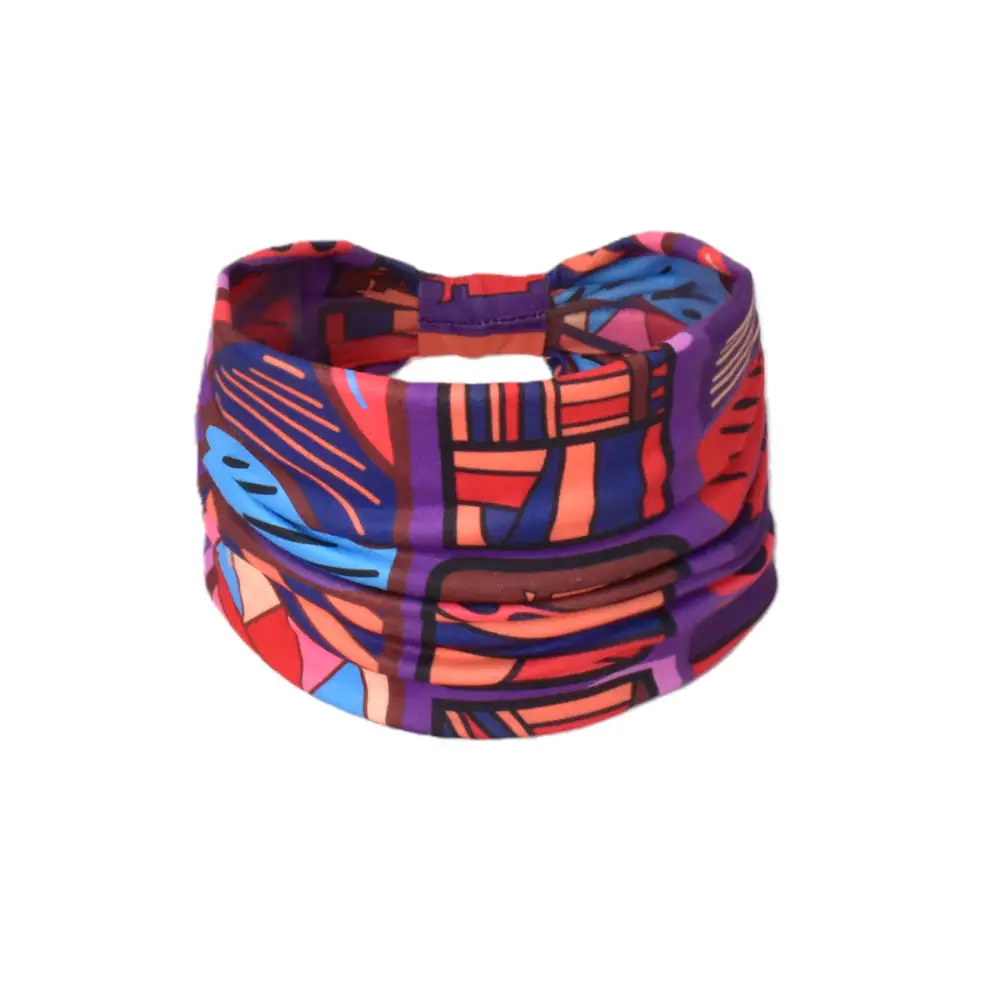 Women's Cotton Bohemian Hair Band with Colorful Design - Image 123
