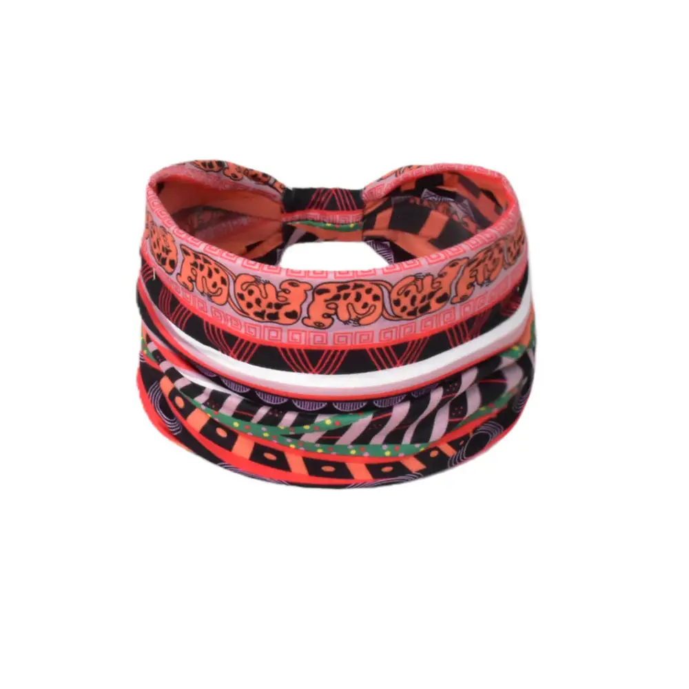 Women's Cotton Bohemian Hair Band with Colorful Design - Image 124