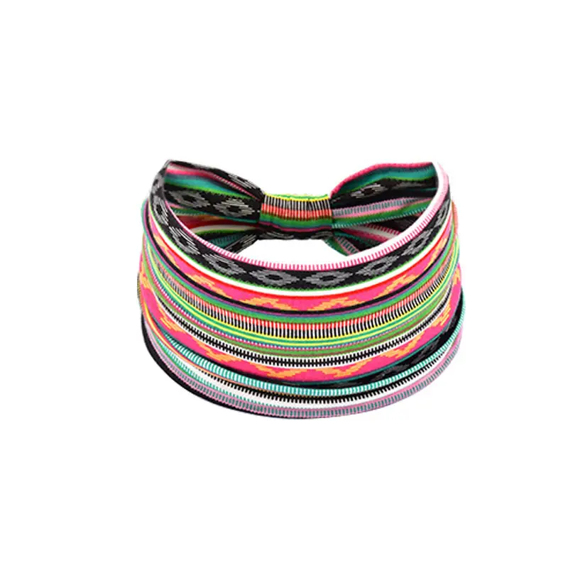 Women's Cotton Bohemian Hair Band with Colorful Design - Image 13