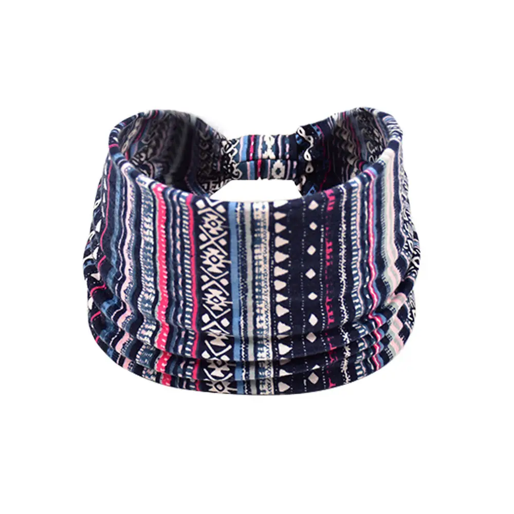 Women's Cotton Bohemian Hair Band with Colorful Design - Image 19