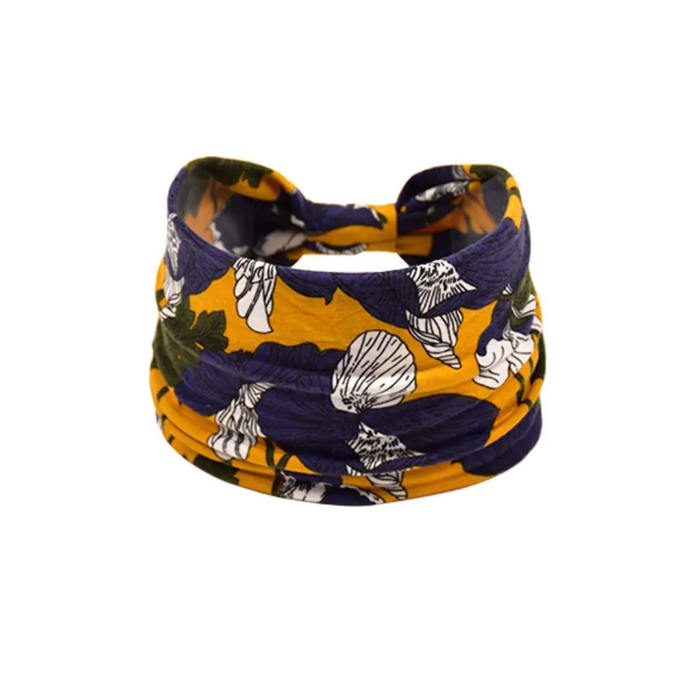 Women's Cotton Bohemian Hair Band with Colorful Design - Image 33