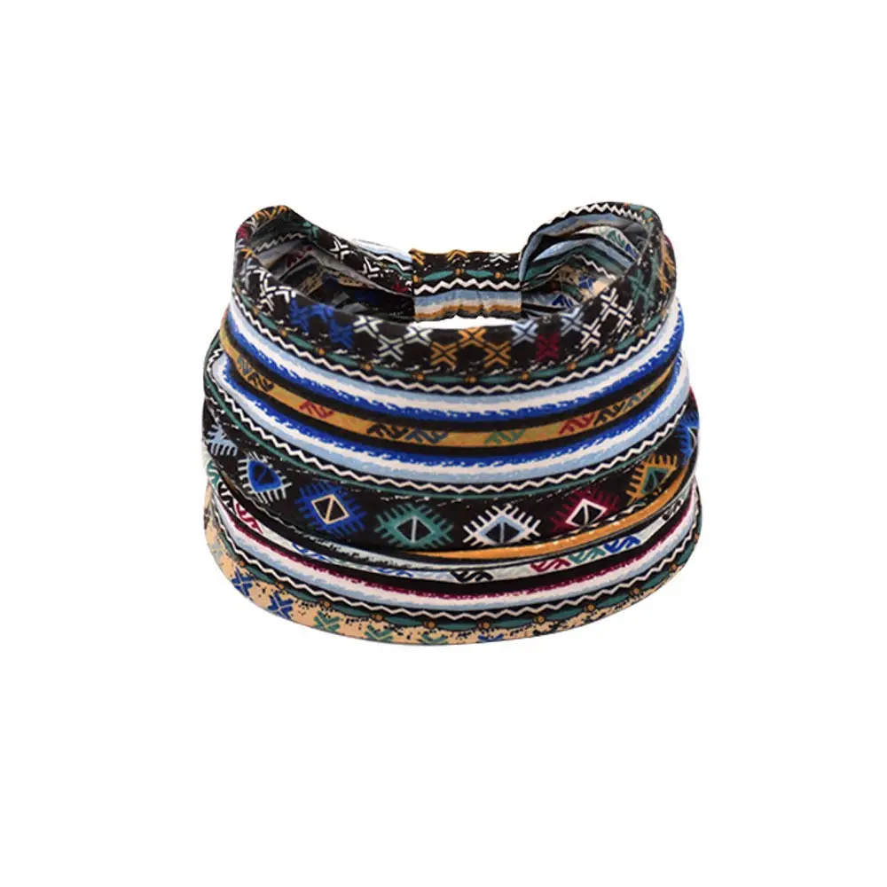 Women's Cotton Bohemian Hair Band with Colorful Design - Image 41