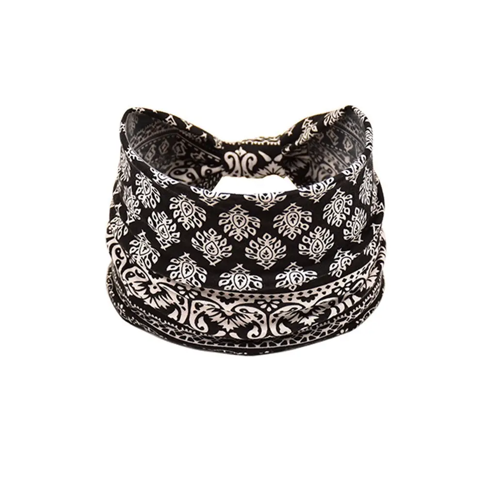 Women's Cotton Bohemian Hair Band with Colorful Design - Image 42