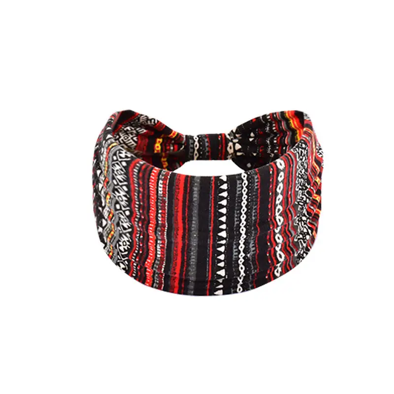 Women's Cotton Bohemian Hair Band with Colorful Design - Image 46