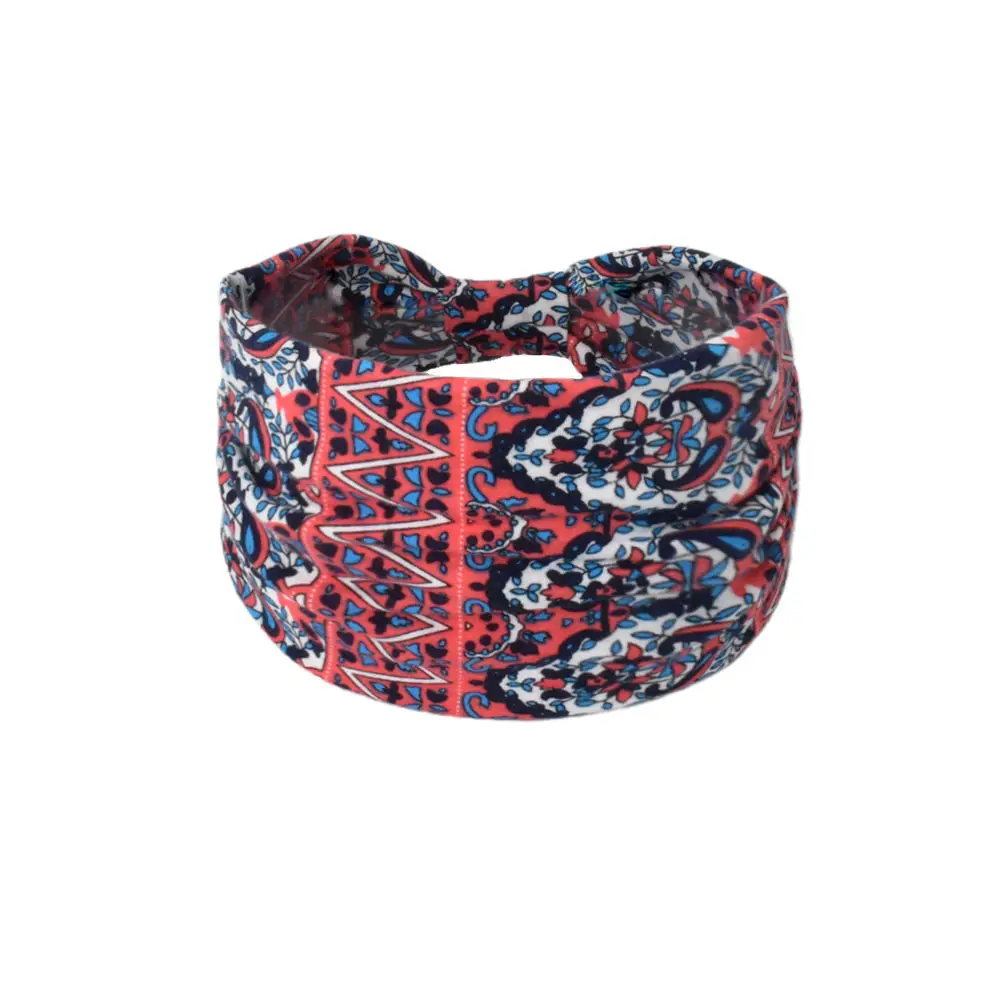 Women's Cotton Bohemian Hair Band with Colorful Design - Image 47