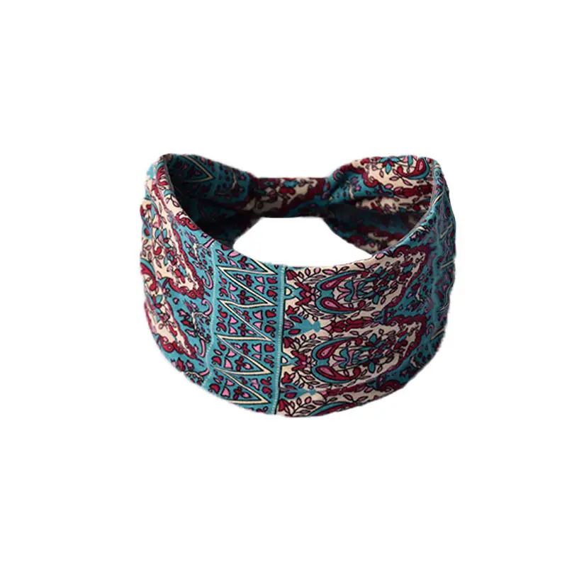 Women's Cotton Bohemian Hair Band with Colorful Design - Image 48