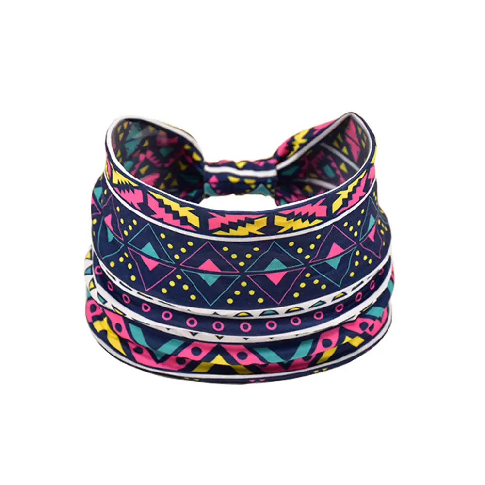 Women's Cotton Bohemian Hair Band with Colorful Design - Image 54