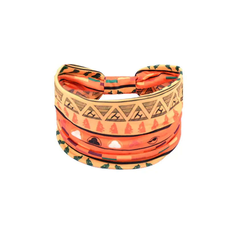 Women's Cotton Bohemian Hair Band with Colorful Design - Image 56