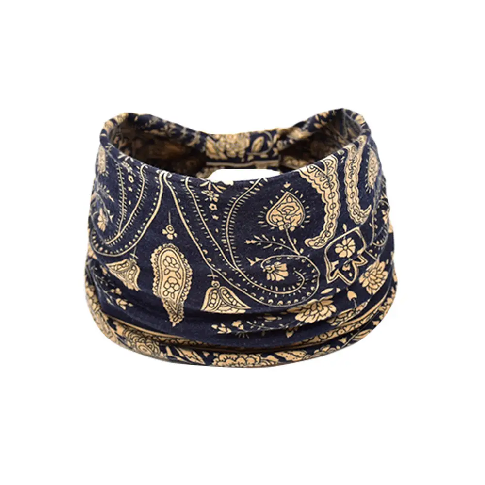 Women's Cotton Bohemian Hair Band with Colorful Design - Image 70