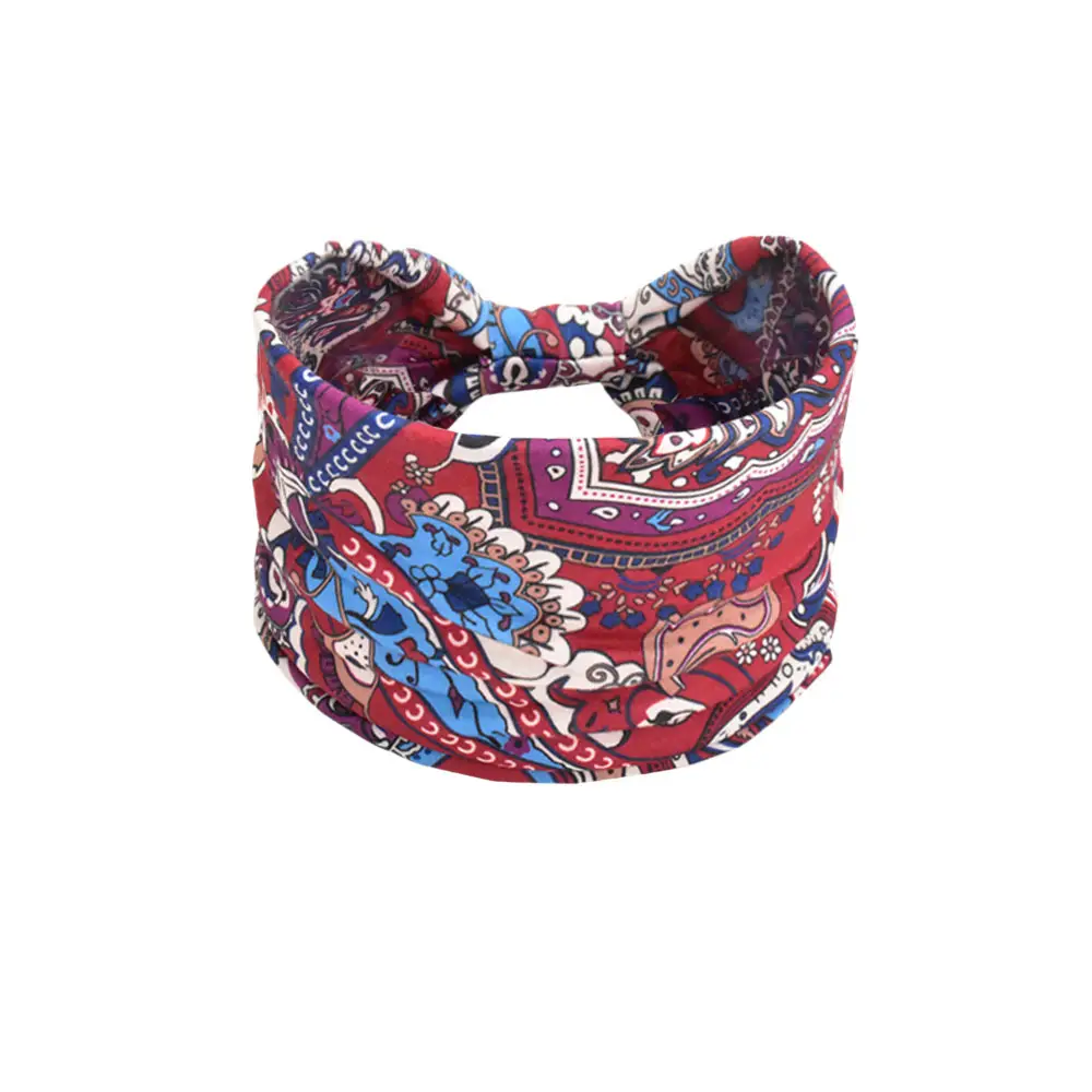 Women's Cotton Bohemian Hair Band with Colorful Design - Image 76