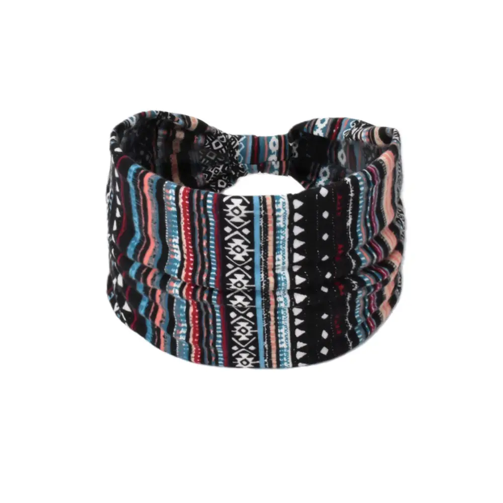Women's Cotton Bohemian Hair Band with Colorful Design - Image 88