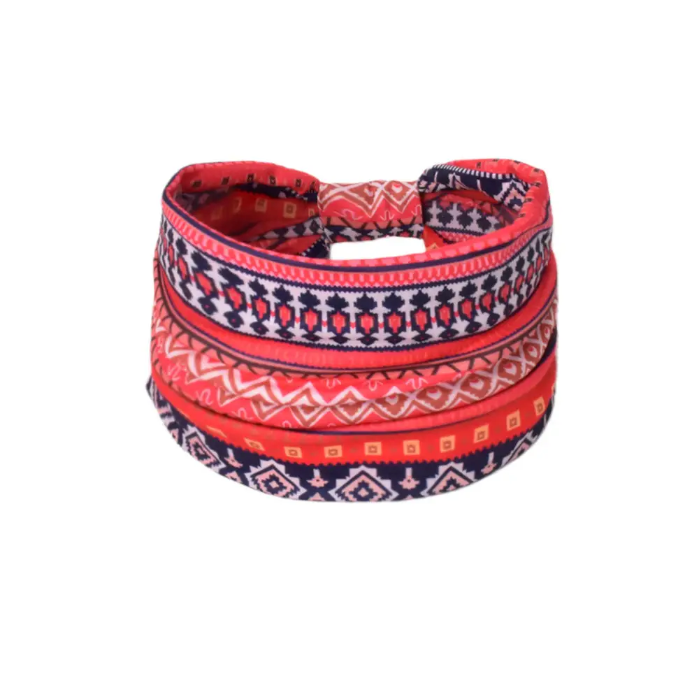 Women's Cotton Bohemian Hair Band with Colorful Design - Image 92