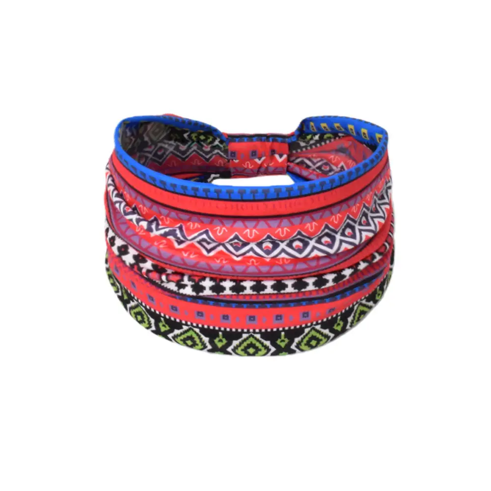 Women's Cotton Bohemian Hair Band with Colorful Design - Image 93