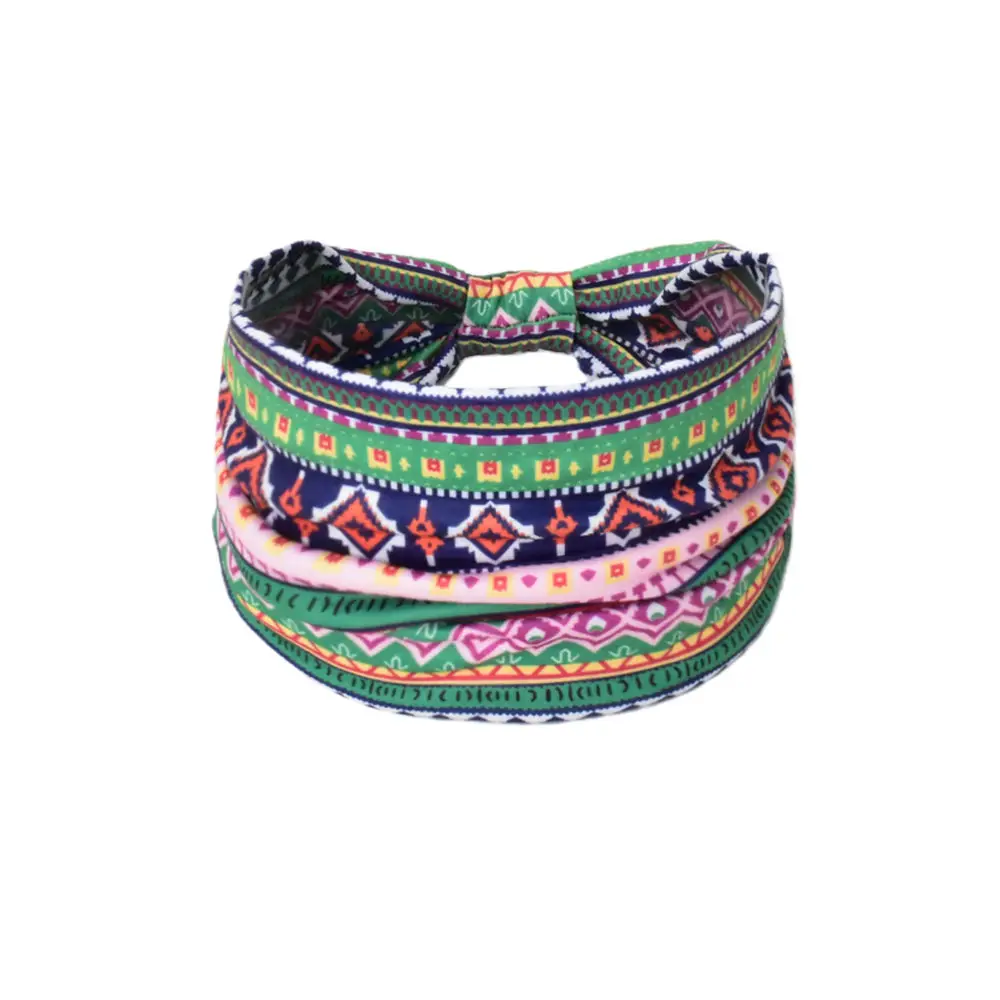 Women's Cotton Bohemian Hair Band with Colorful Design - Image 95