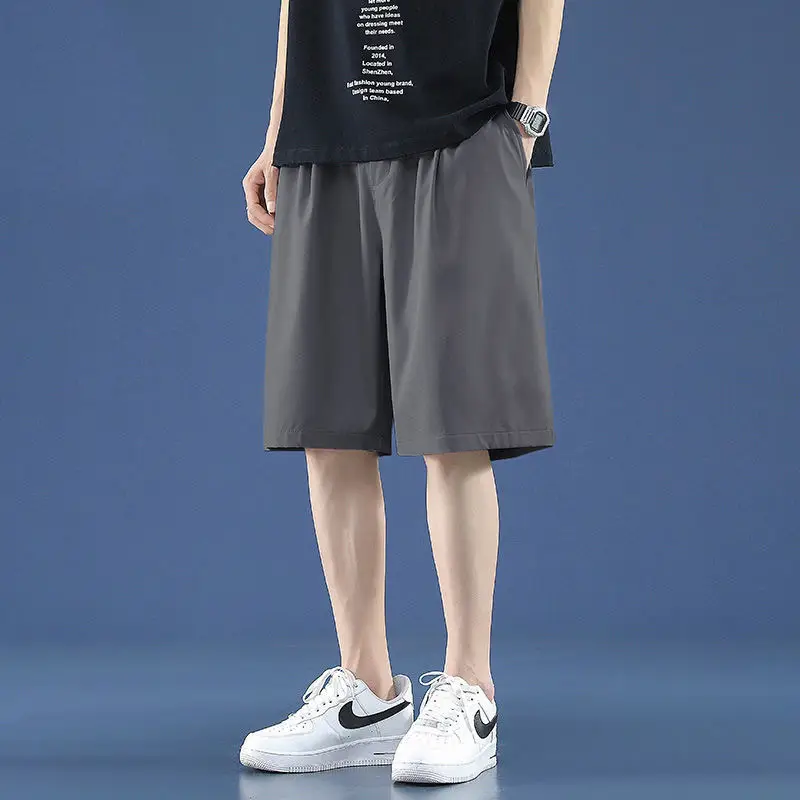 Men's Cold Five-Bullet Ice Silk Shorts Black - Image 3