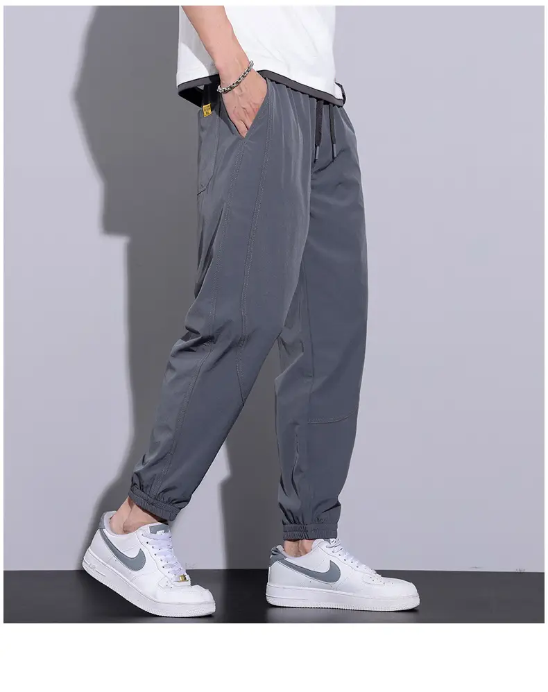 Men Grey Thin Jogger Pants Casual Loose Fit — feature 12