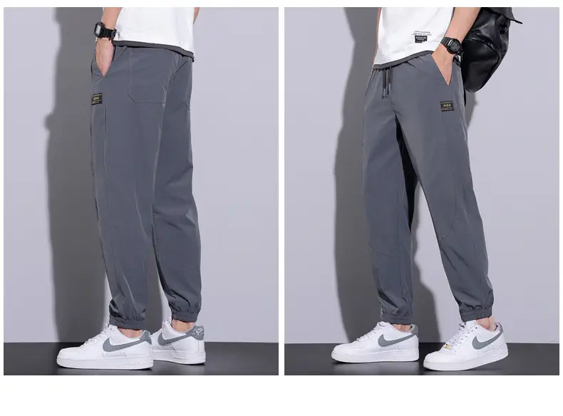 Men Grey Thin Jogger Pants Casual Loose Fit — feature 13