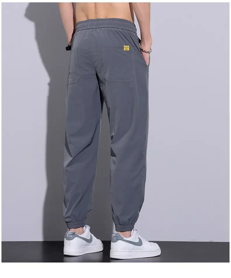 Men Grey Thin Jogger Pants Casual Loose Fit — feature 14