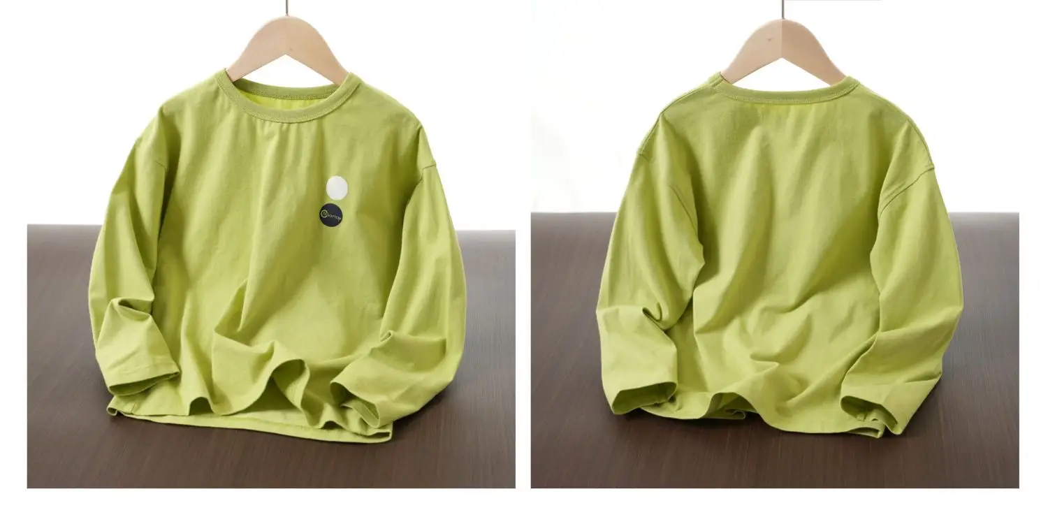 170 Middle Large Boys Girls Cotton Long Sleeve Shirt — feature 1