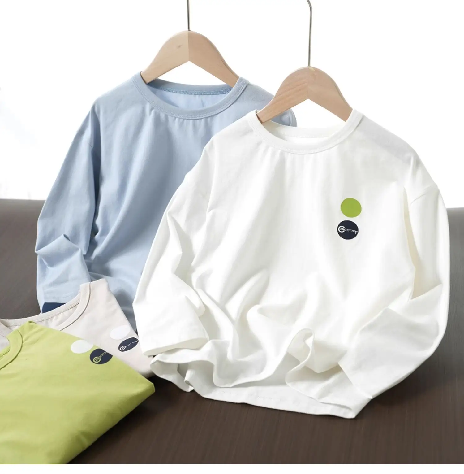 170 Middle Large Boys Girls Cotton Long Sleeve Shirt — feature 2
