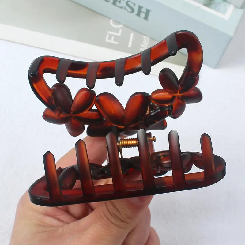 Korean Hair Grip Plates 3 Flower Amber Clips 2024 - Image 10